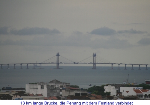 13 km lange Brcke, die Penang mit dem Festland verbindet