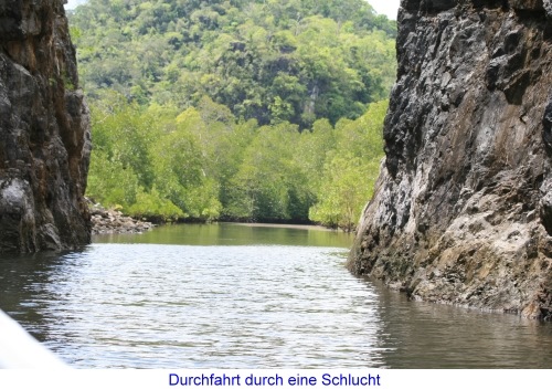 Durchfahrt durch eine Schlucht