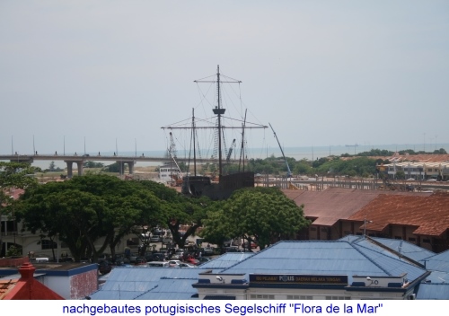nachgebautes portugisisches Segelschiff Flora de la Mar