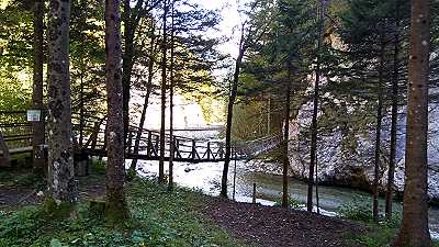 Hängebrücke über die Savinia